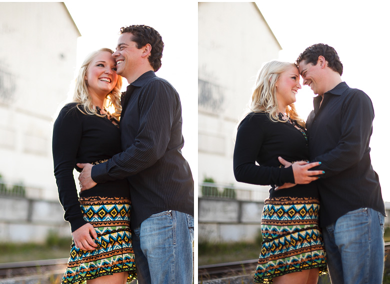colorful pictures of happy engaged couple in bellingham washington