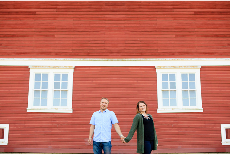 red barn laughing couple hovander engagement session 