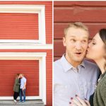 red barn laughing couple hovander engagement session