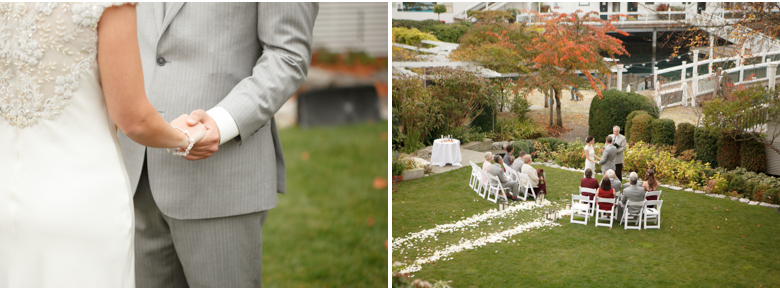 wedding ceremony outside at roche harbor picture